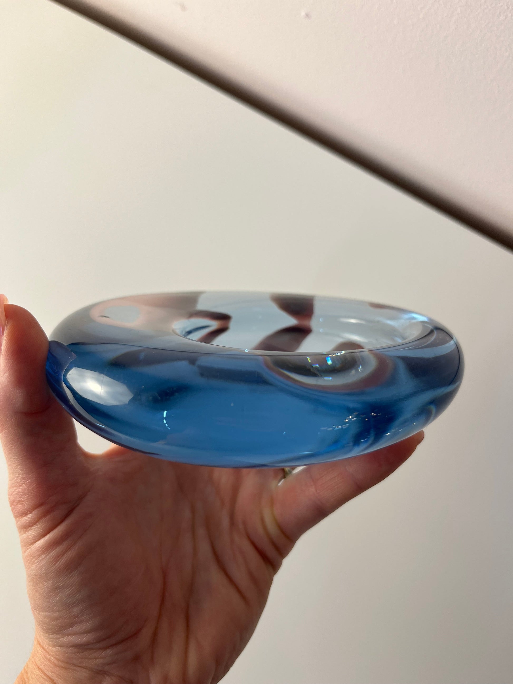 Vintage Glasschale hellblau von Per Lütken für Holmegaard