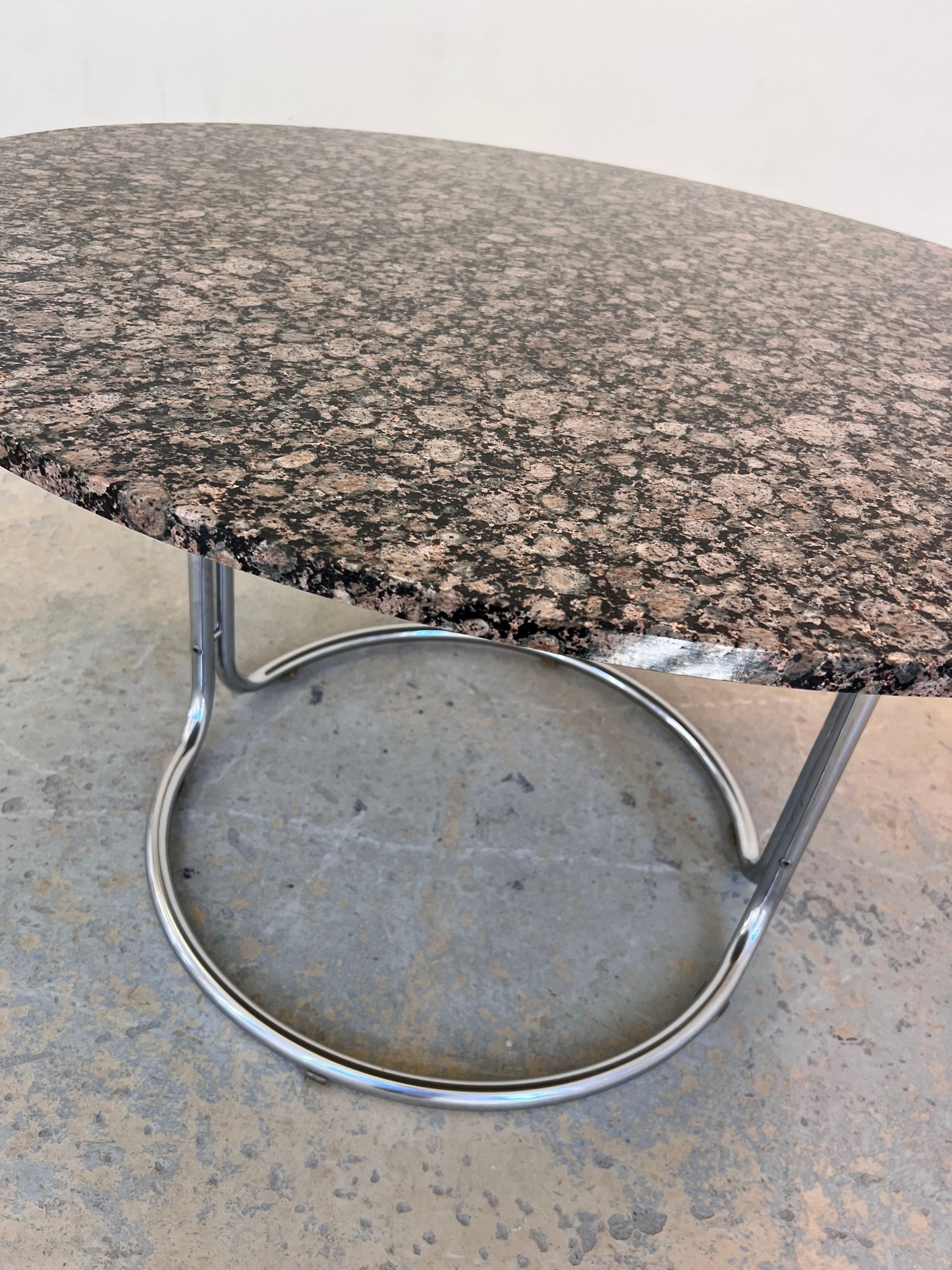 Vintage Esstisch von Giotto Stoppino, Granit Chrom