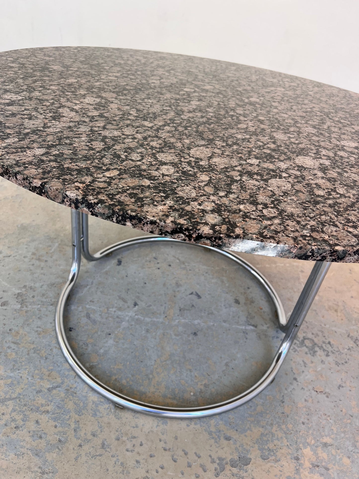 Vintage Esstisch von Giotto Stoppino, Granit Chrom