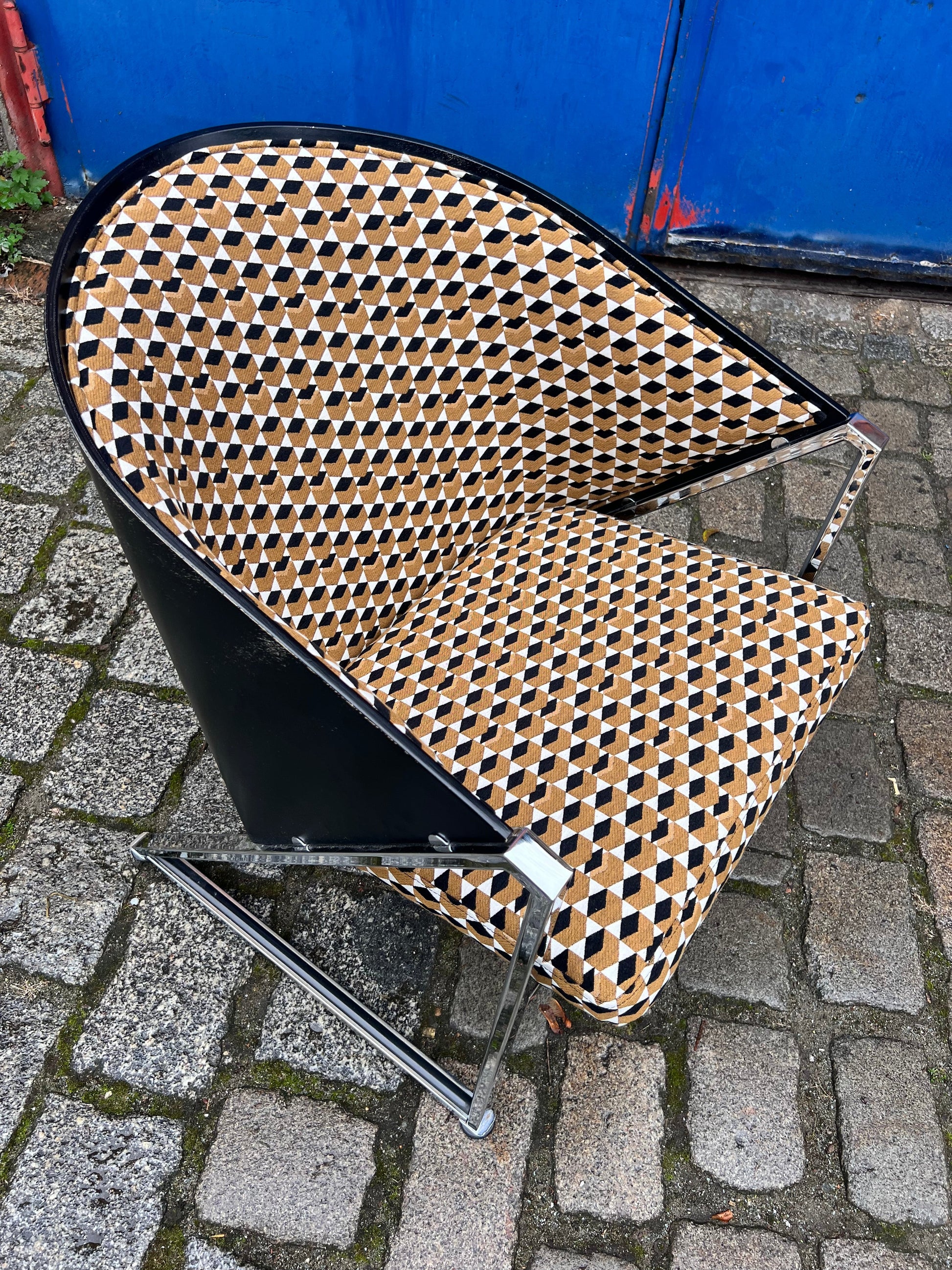 Sessel Mondi braun schwarz Chrom von Jouko Järvisalo für Inno Interior Oy