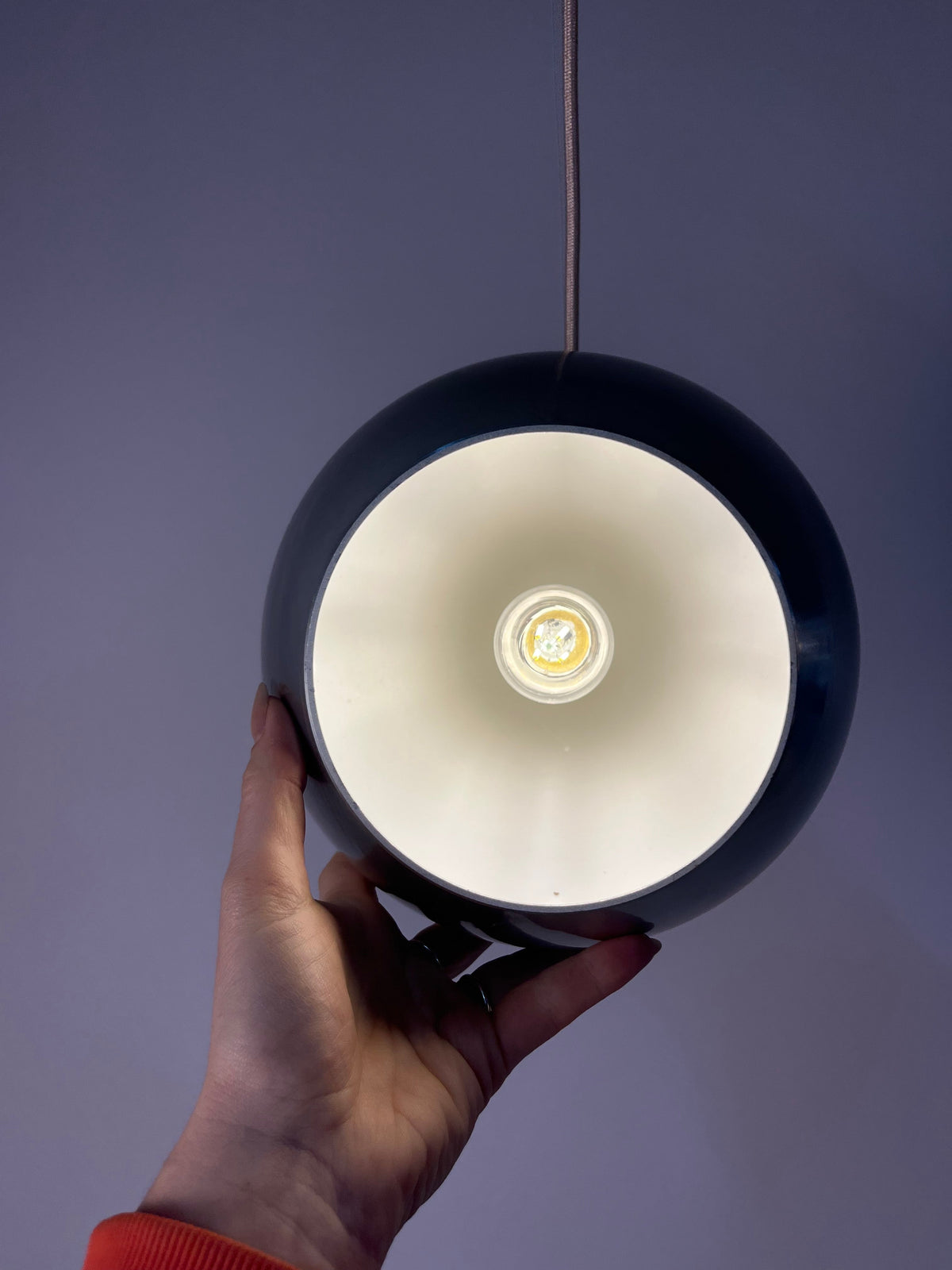Vintage Pendelleuchte Topan von Verner Panton für &Tradition Chrom