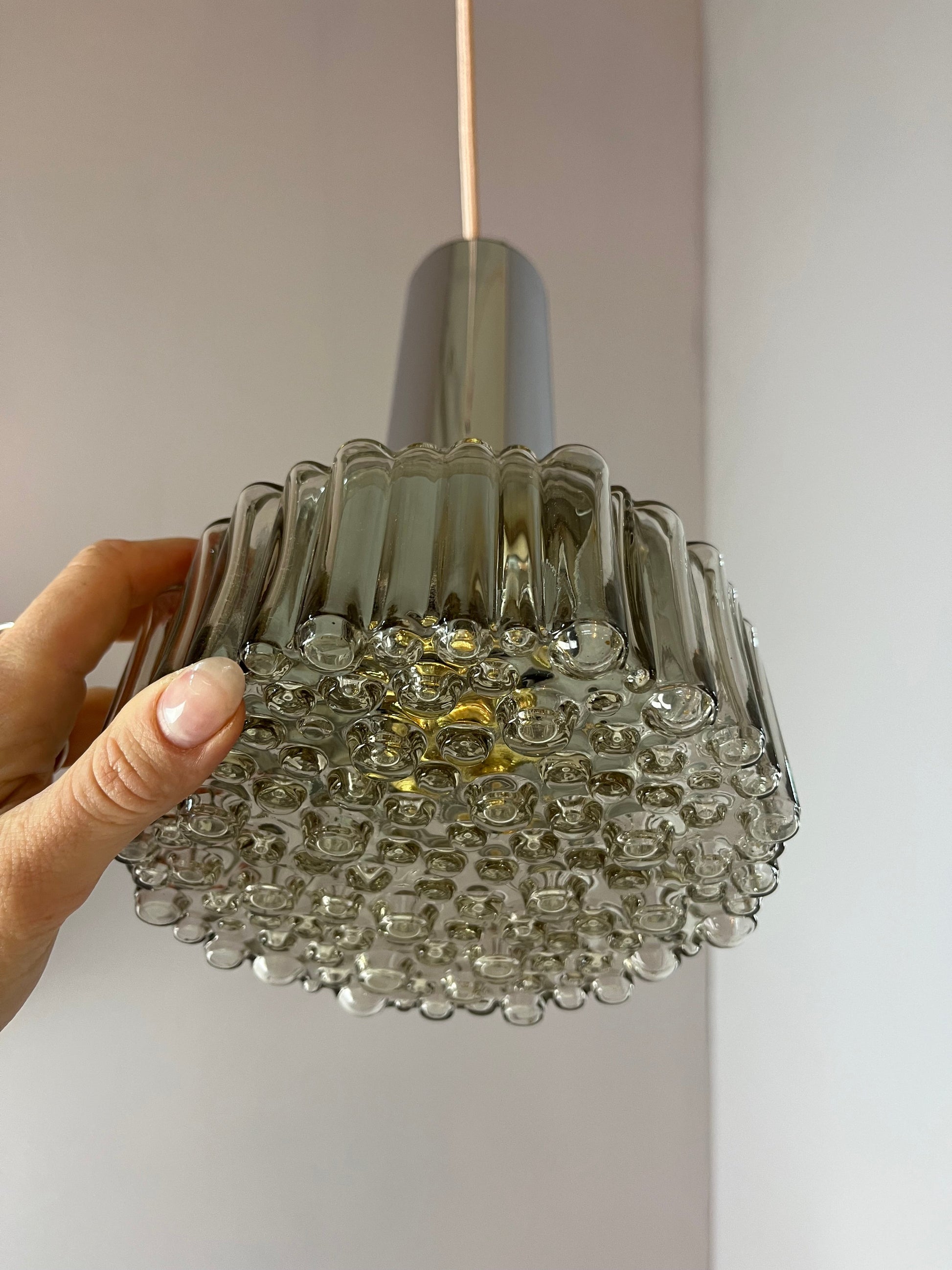 Pendelleuchte Modell P105 Rauchglas Chrom von STAFF