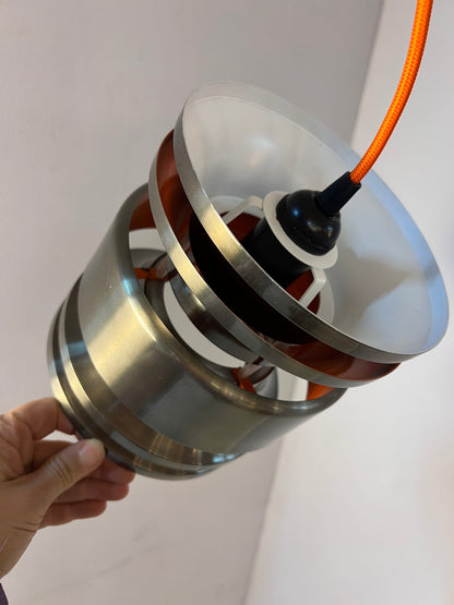 Vintage Hängelampe von Carl Thore für Granhaga orange anthrazit