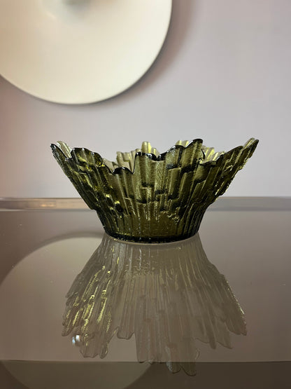 Schale Revontulet grau Glas von Tauno Wirkkala für Humppila