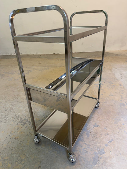 Vintage Barwagen "Modello Brevettato" aus Chromstahl, Italien