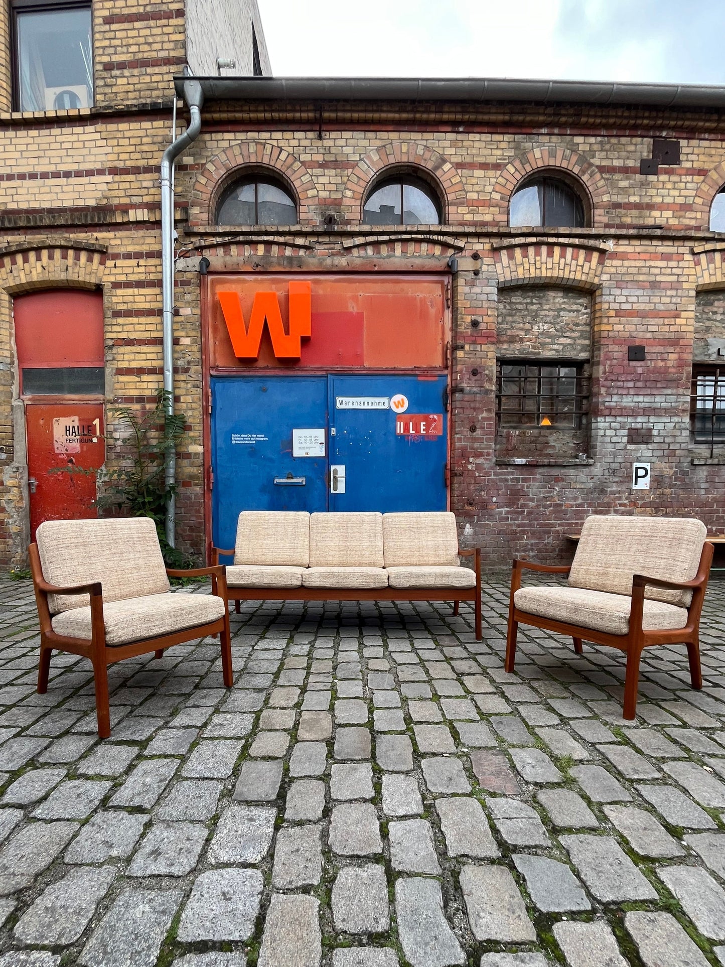 Vintage Sessel Senator Wolle von Ole Wanscher für Cado beige