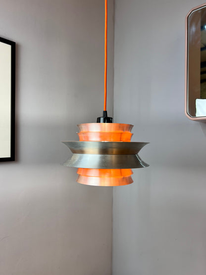 Lamellenlampe orange Chrom von Carl Thore