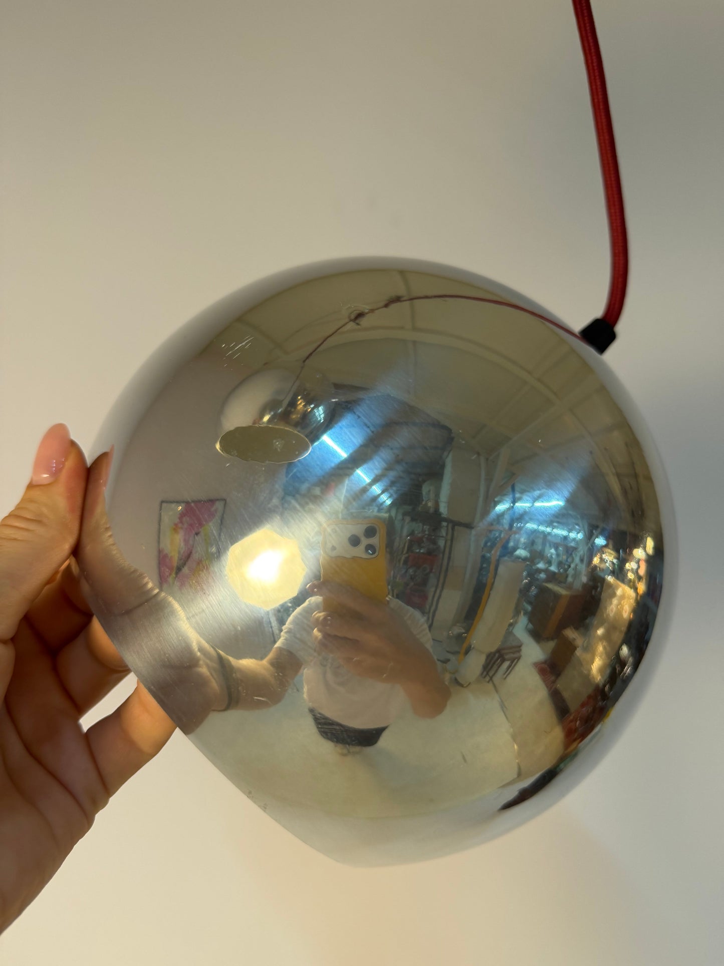 Vintage Hängelampe "Topan" von Verner Panton, Chrom