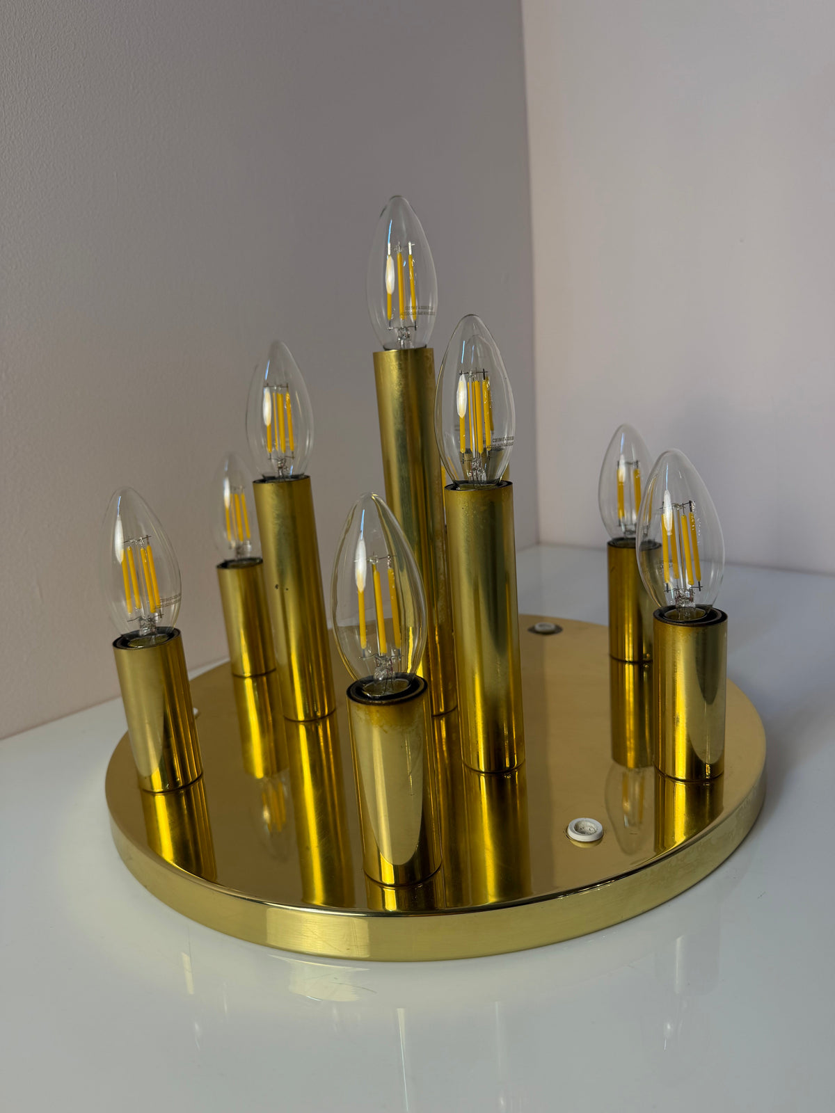 Vintage Wand- und Deckenlampe 10-flammig von Sölken, Gold