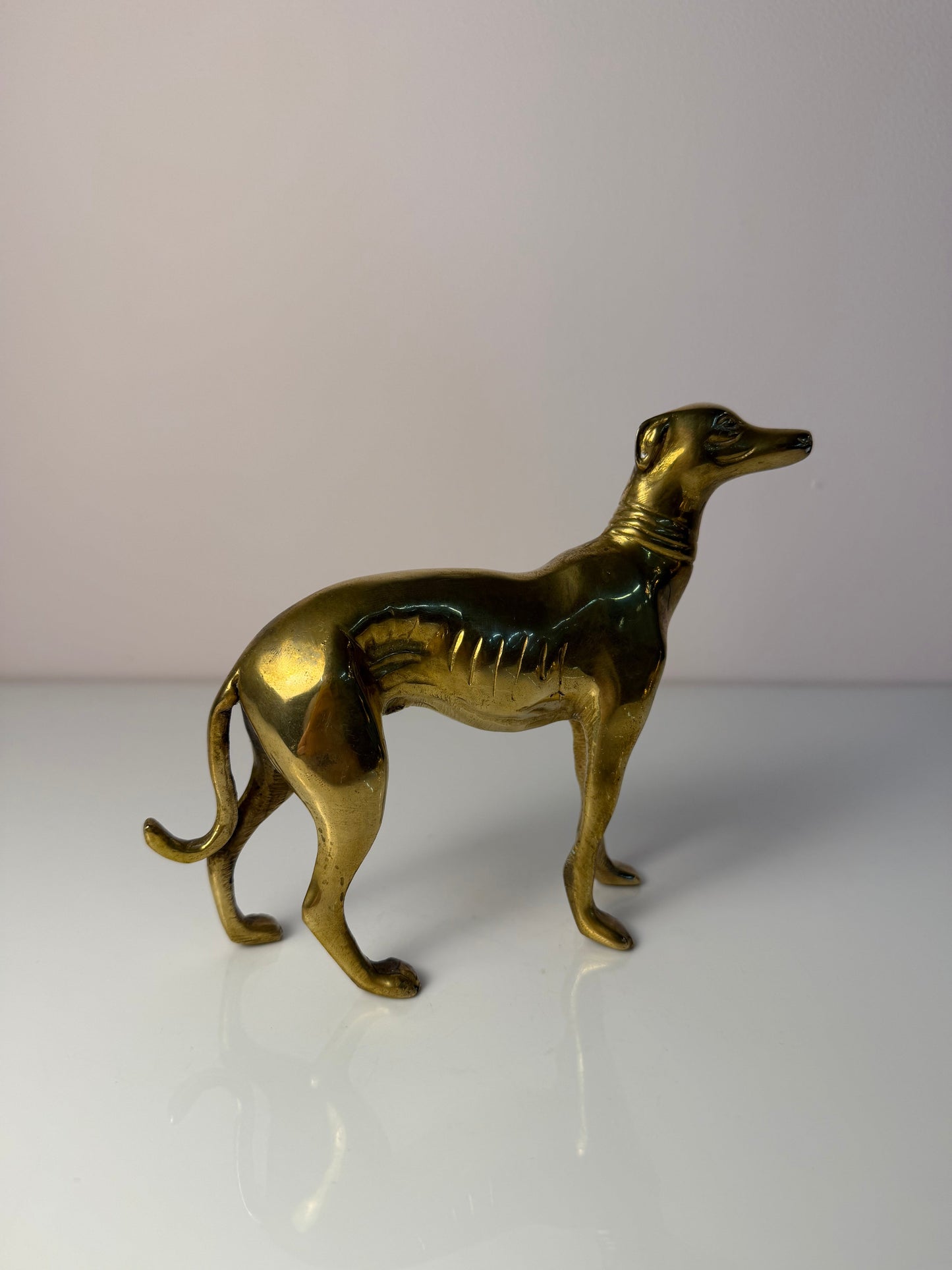 Set von 2 Vintage Windhund Skulptur aus Messing, Art Déco
