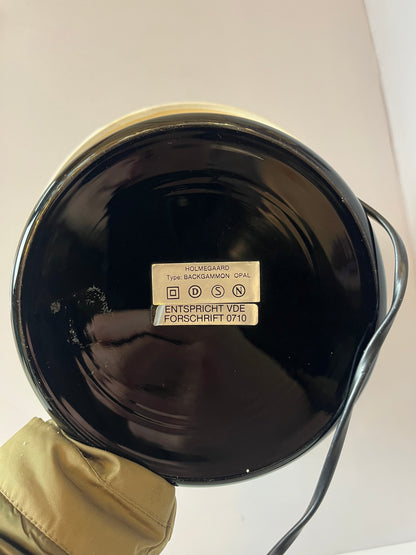 Vintage Tischlampe Backgammon von Holmegaard opal schwarz