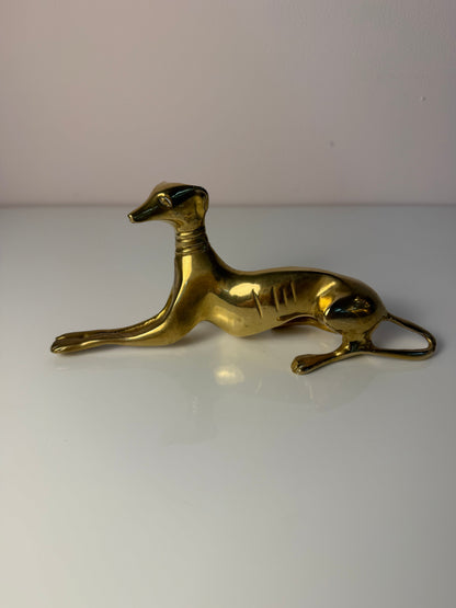 Set von 2 Vintage Windhund Skulptur aus Messing, Art Déco