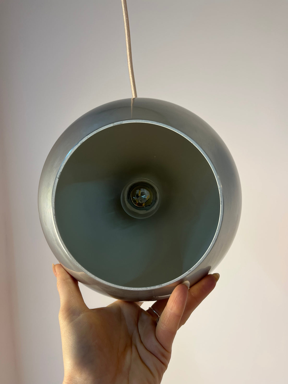 Vintage Pendelleuchte Topan von Verner Panton für &Tradition Chrom
