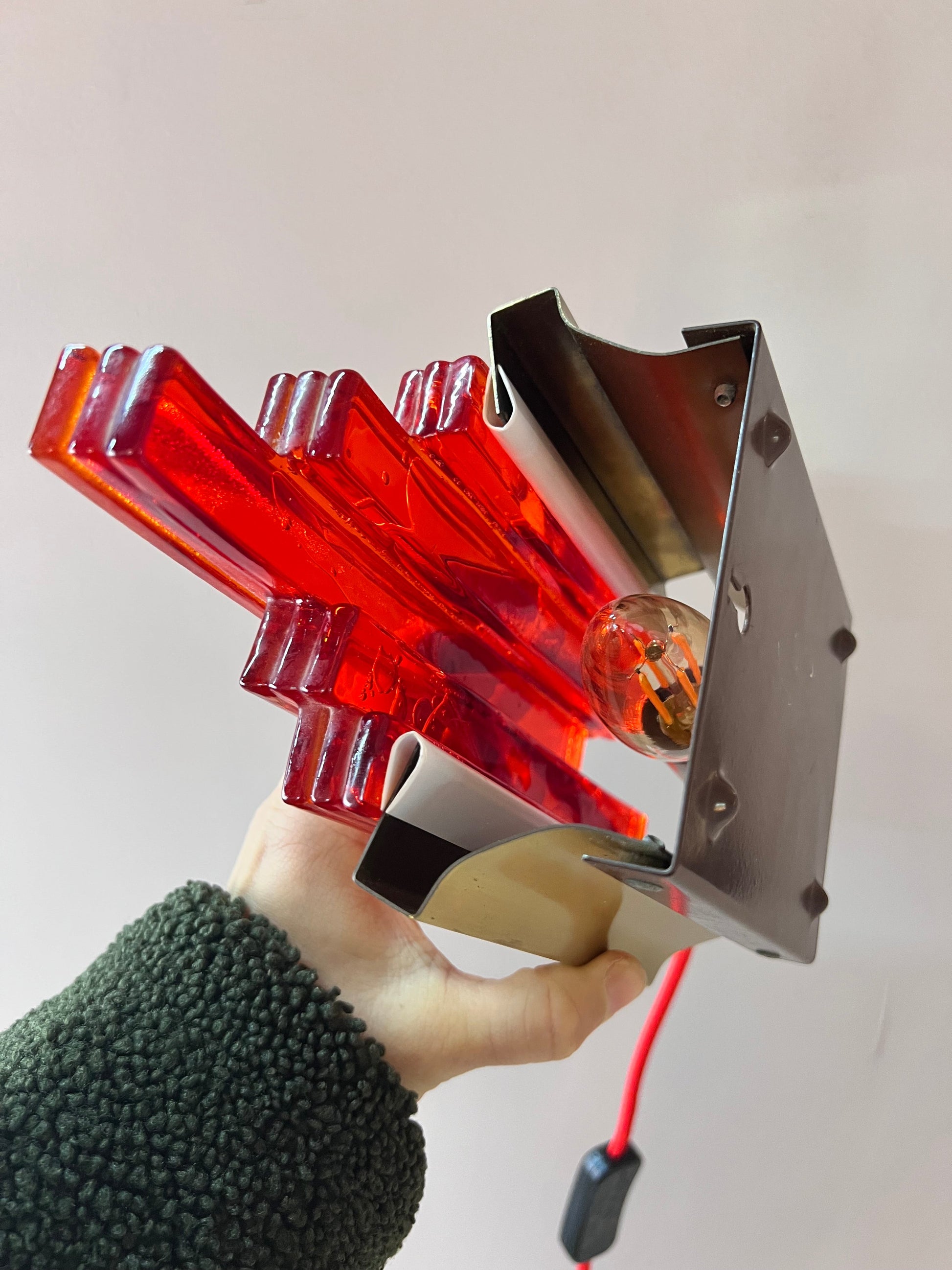 Vintage Wandlampe rot von Claus Bolby für Cebo Industry