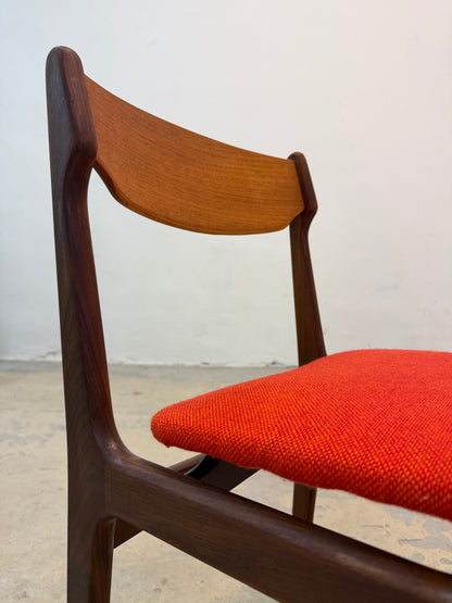 Vintage Polsterstuhl Teak Orange von Erik Buch
