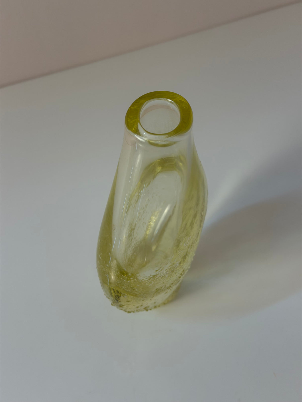 Vintage Vase gelb von Miloslav Klinger für Železný Brod Sklo