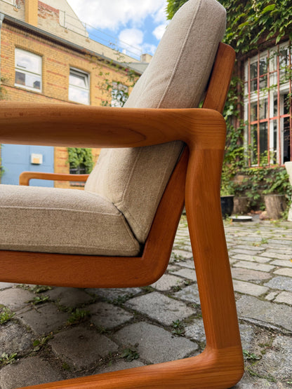 3-Sitzer Sofa Teak und Wolle von Holstebro Møbelfabrik
