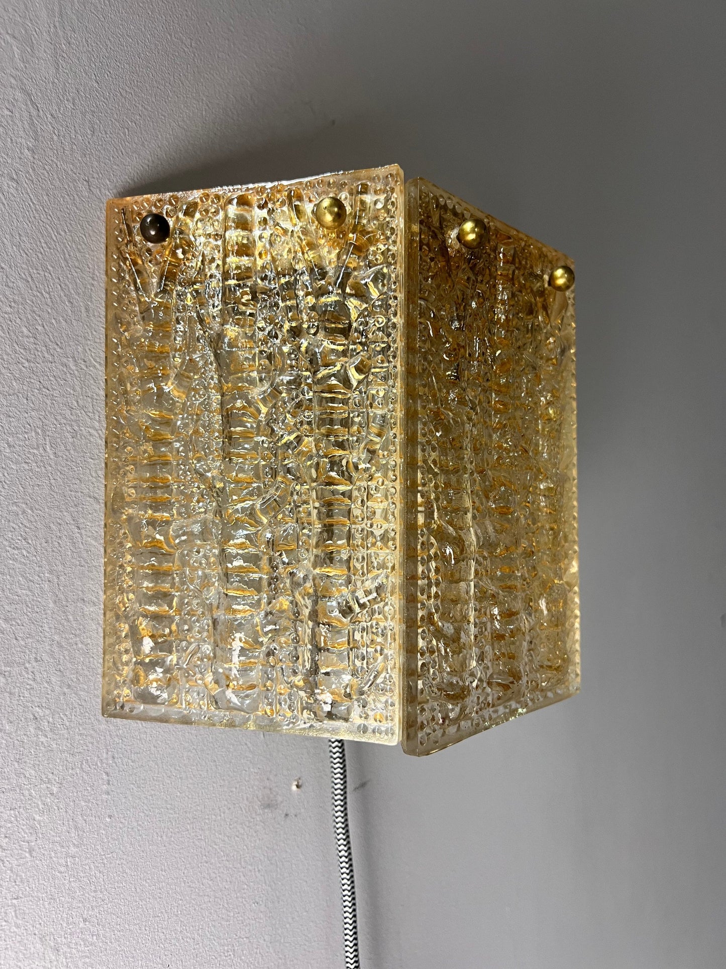 Vintage Wandlampe von Orrefors Schweden