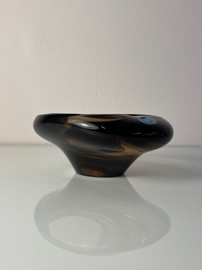 Vintage Aschenbecher aus grauem Glas von Miloslav Klinger für Železný Brod Sklo