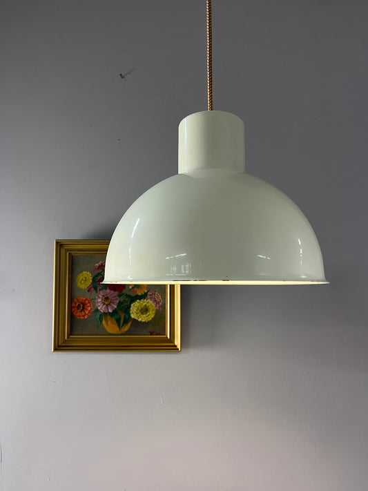Vintage Hängelampe Bunker weiß von Jo Hammerborg für Fog und Mørup
