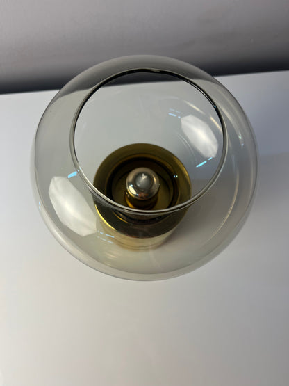 Vintage Kerzenständer von FÖHL für FÖHL Federmechanik Rauchglas Messing