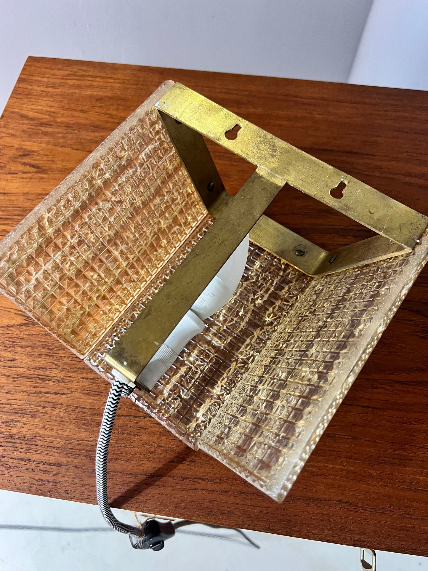 Vintage Wandlampe von Orrefors Schweden