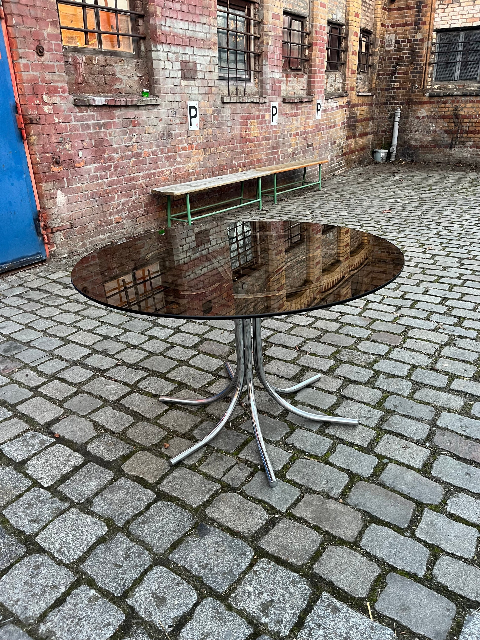 Vintage Esstisch Rauchglas von Gastone Rinaldi für Gastone Rinaldi