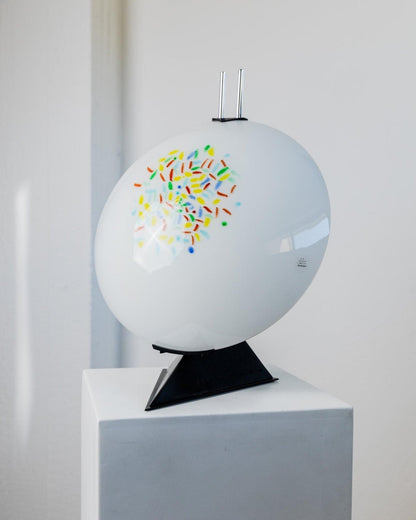 Lampe de table vintage en verre de Murano style Memphis Italie années 1980