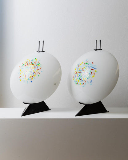 Lampe de table vintage en verre de Murano style Memphis Italie années 1980