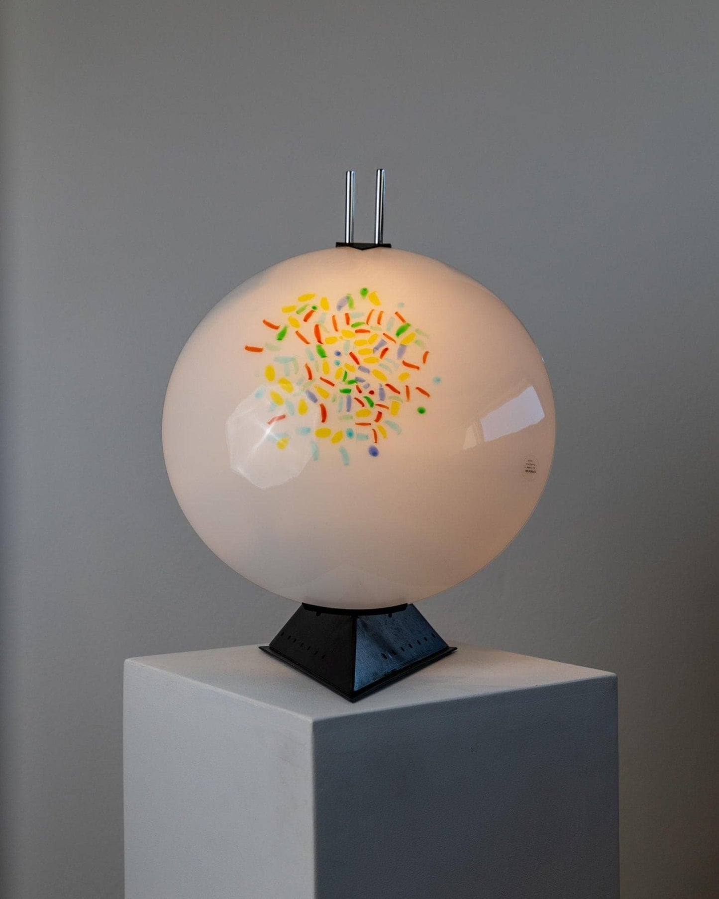 Lampe de table vintage en verre de Murano style Memphis Italie années 1980