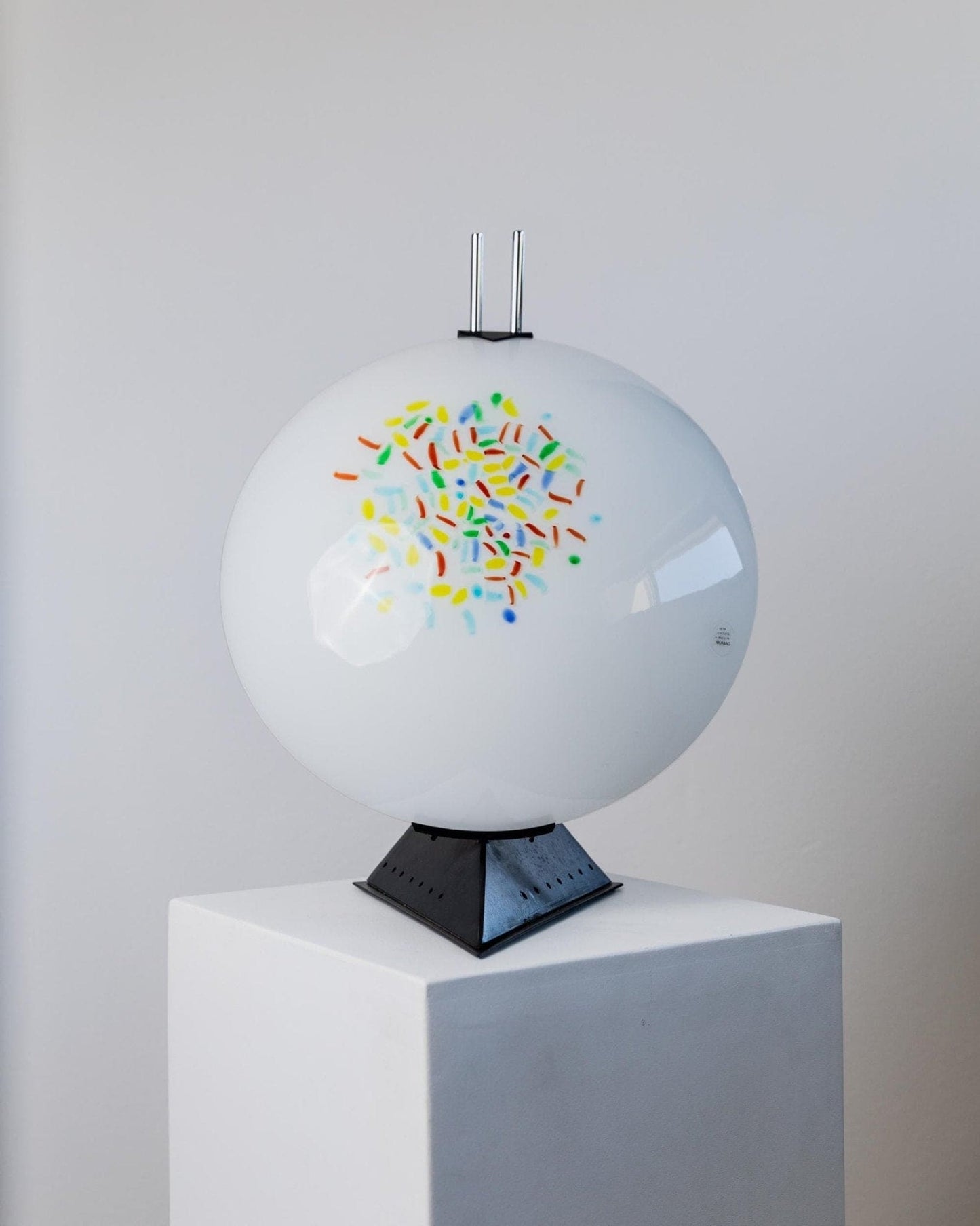 Lampe de table vintage en verre de Murano style Memphis Italie années 1980