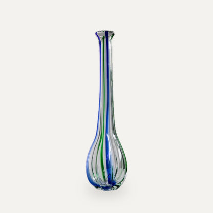 Vintage Vase Archimede Seguso für Vetreria Archimede Seguso Kürbisform Murano Glas blau-grün | studio
