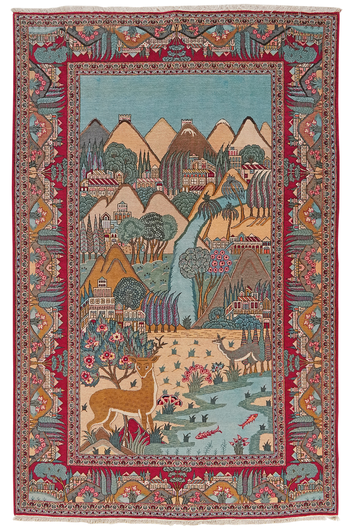Kashan 205x135cm Vintage Teppich