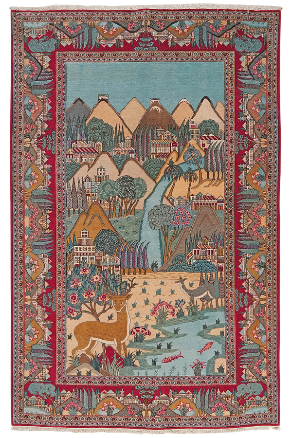 Kashan 205x135cm Vintage Teppich