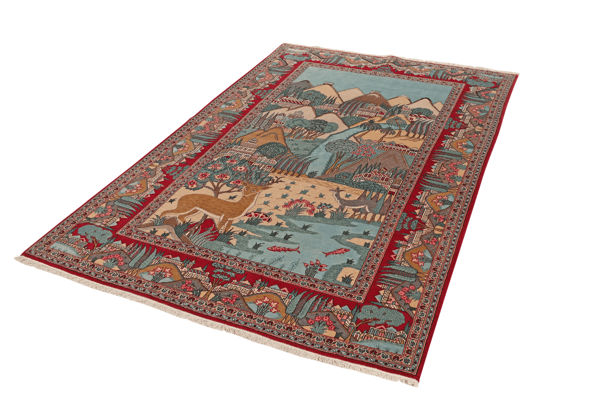 Kashan 205x135cm Vintage Teppich