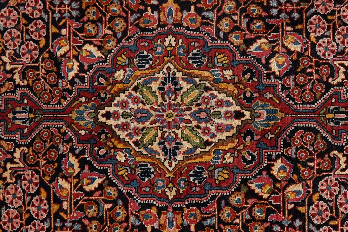 Vintage carpet Djozan 214x130cm colorful nature motifs