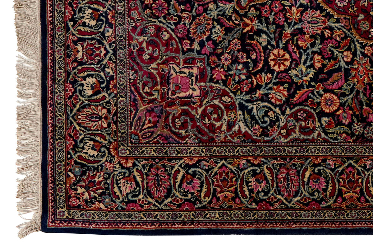 Tapis Vintage Kashan 204x130cm Motifs Naturels Colorés