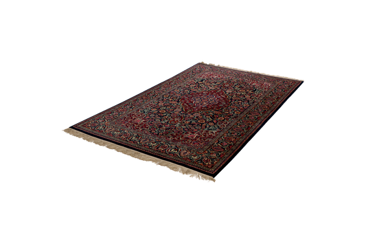 Vintage Carpet Kashan 204x130cm Colorful Natural Motifs