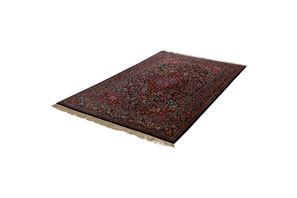 Tapis Vintage Kashan 204x130cm Motifs Naturels Colorés