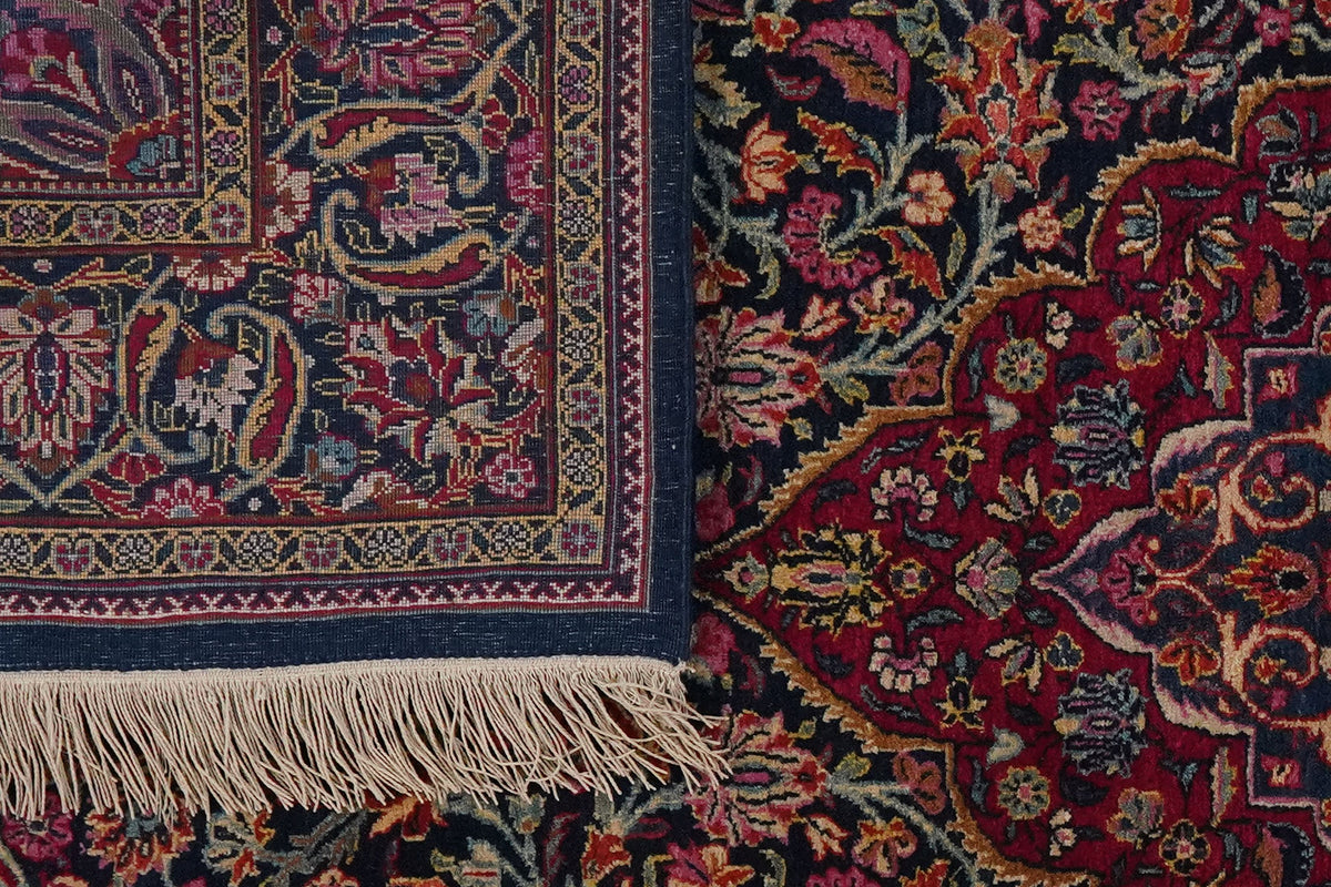 Tapis Vintage Kashan 204x130cm Motifs Naturels Colorés