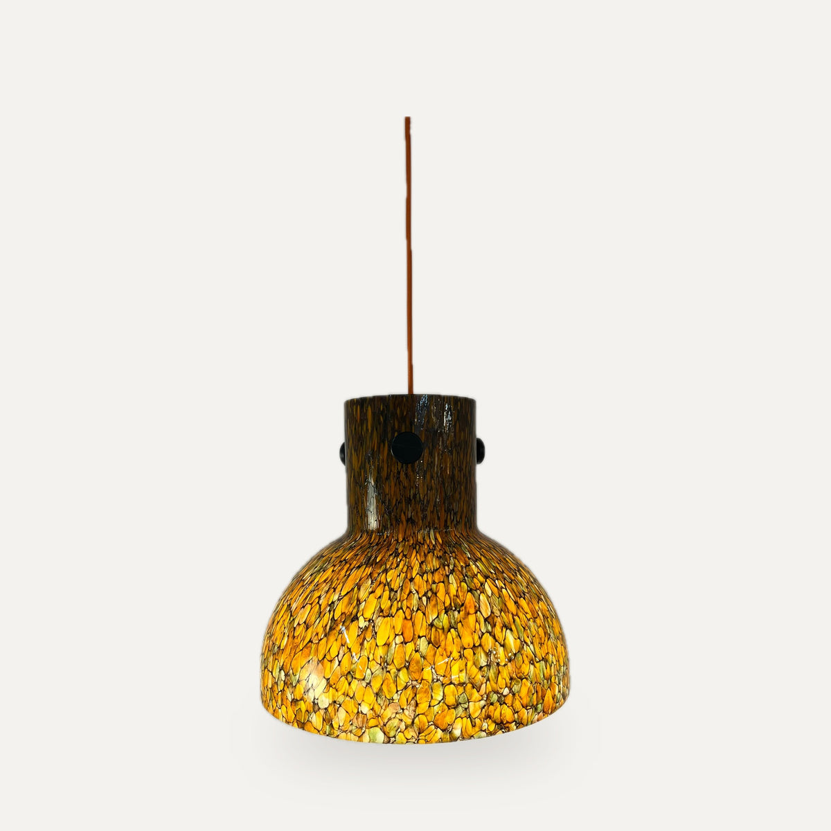 Vintage Hängelampe Millefioriglas orange von Peill und Putzler | studio