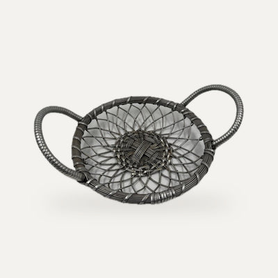 Vintage Metal Wire Basket with 2 Handles in Industrial Style