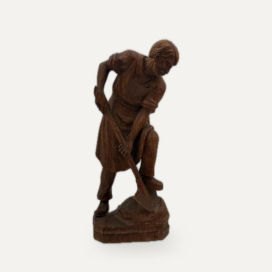 Vintage Schwarzwald Holzfigur "Bauer mit Schaufel" handgeschnitzt | studio