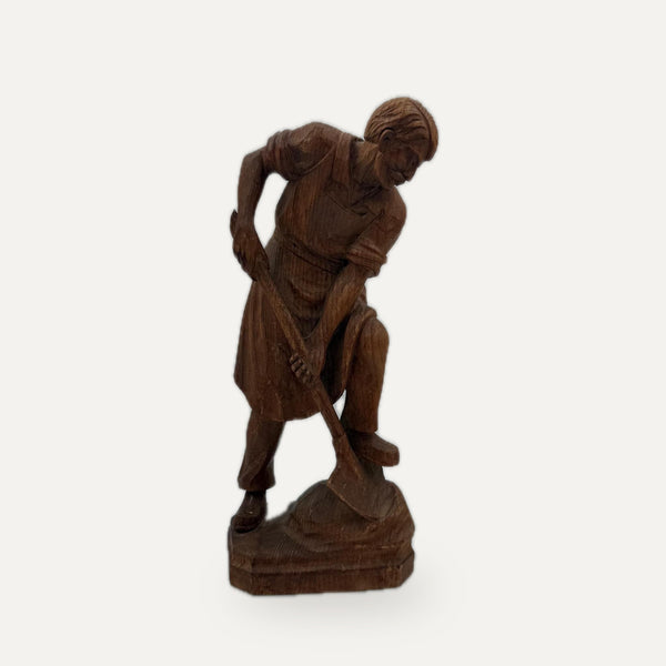 Vintage Schwarzwald Holzfigur "Bauer mit Schaufel" handgeschnitzt | studio