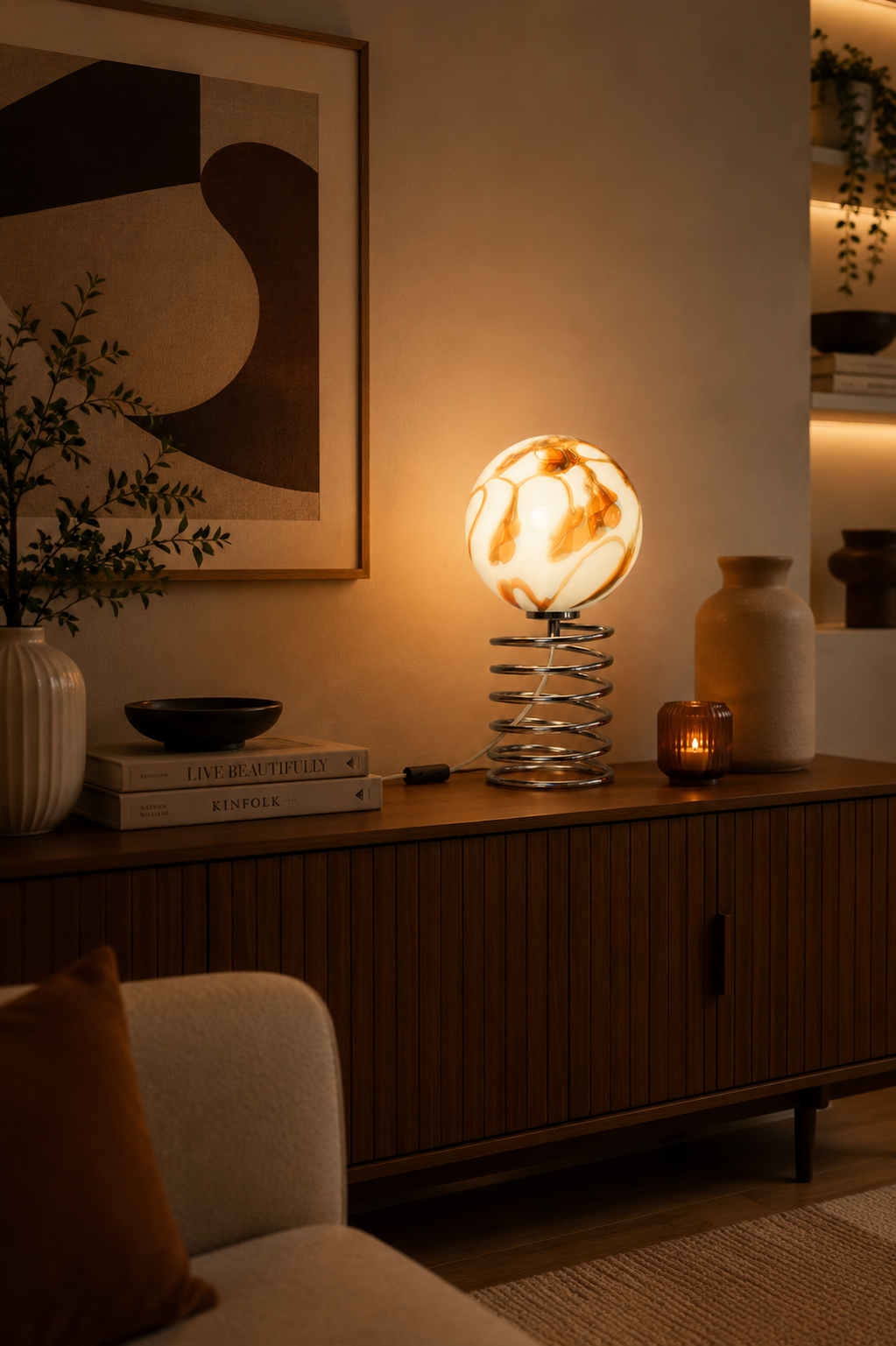 Vintage Tischlampe "Spirale" von Ingo Maurer für Honsel