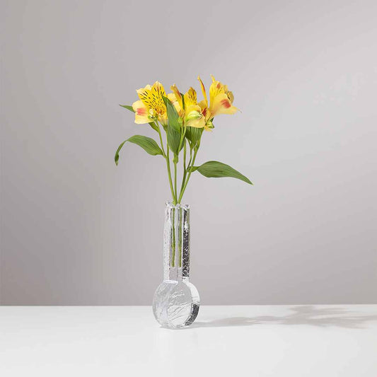 Vintage Mini Solifleurvase von Georgshütte, Eisglas