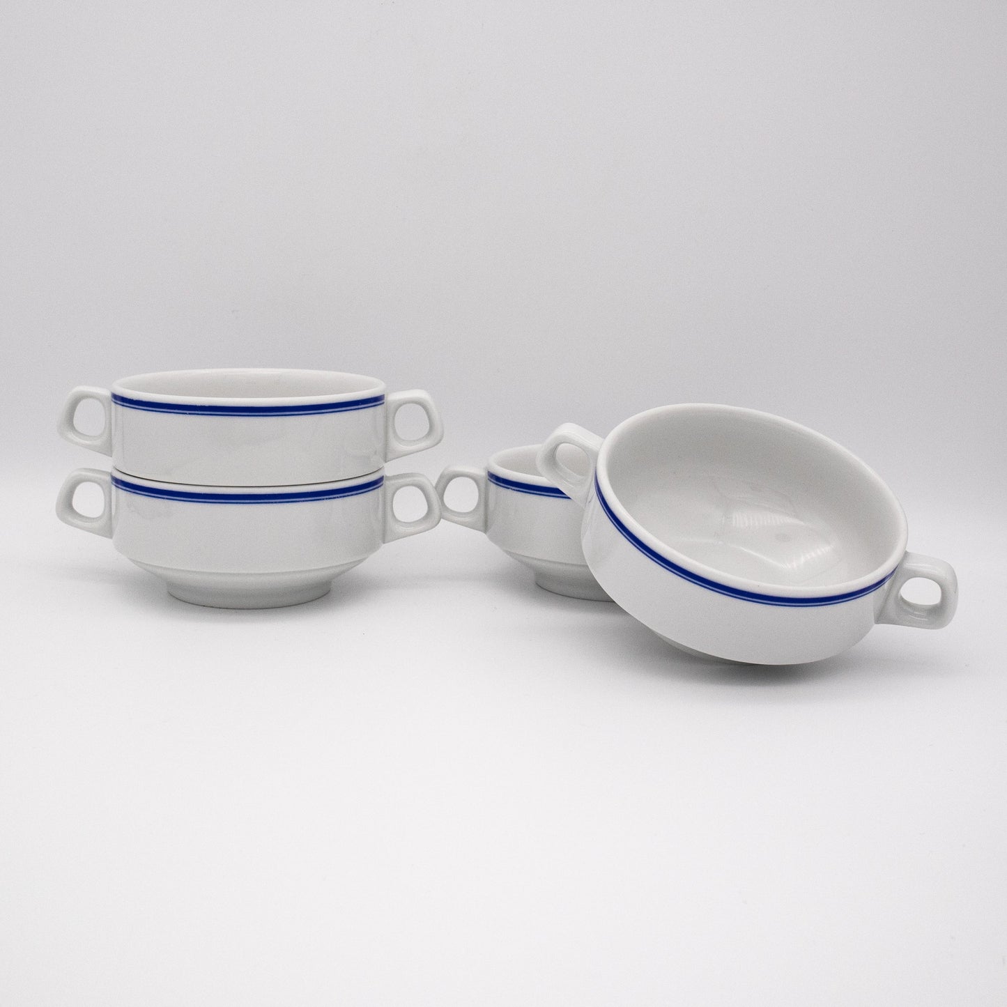 Set von 4 Vintage Suppenschale "Kantina" von Lilien Porzellan