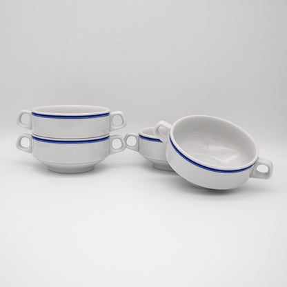 Set von 4 Vintage Suppenschale "Kantina" von Lilien Porzellan