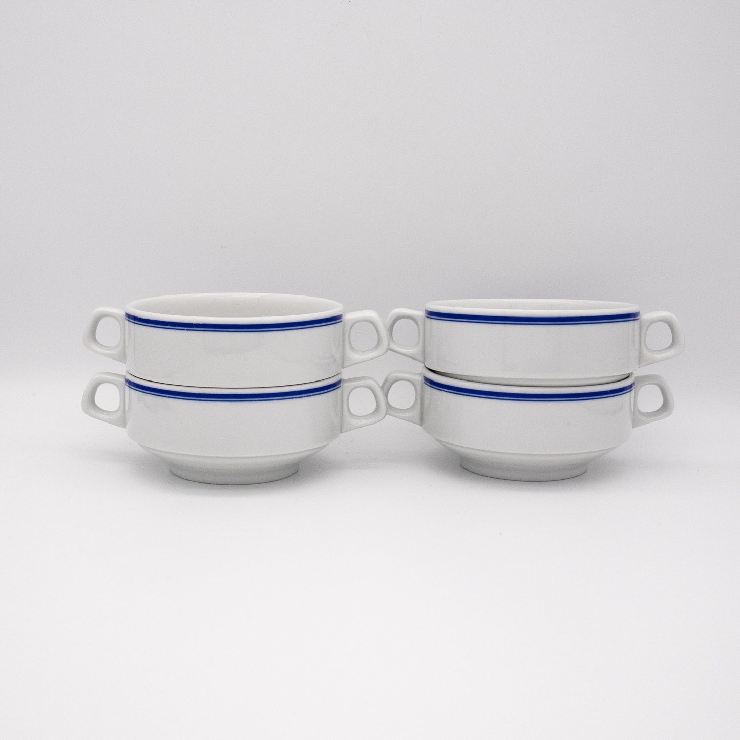 Set von 4 Vintage Suppenschale "Kantina" von Lilien Porzellan