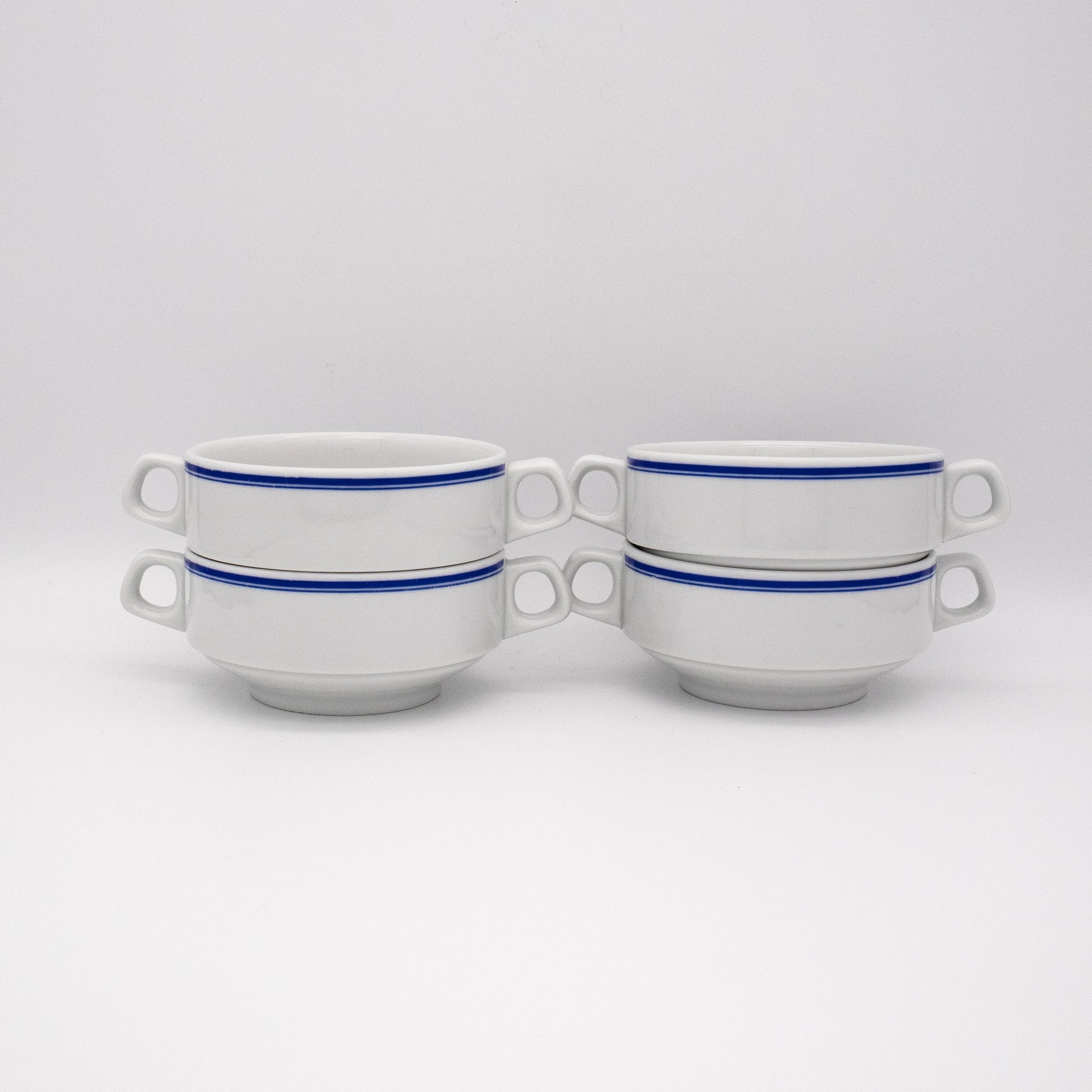 Set von 4 Vintage Suppenschale "Kantina" von Lilien Porzellan
